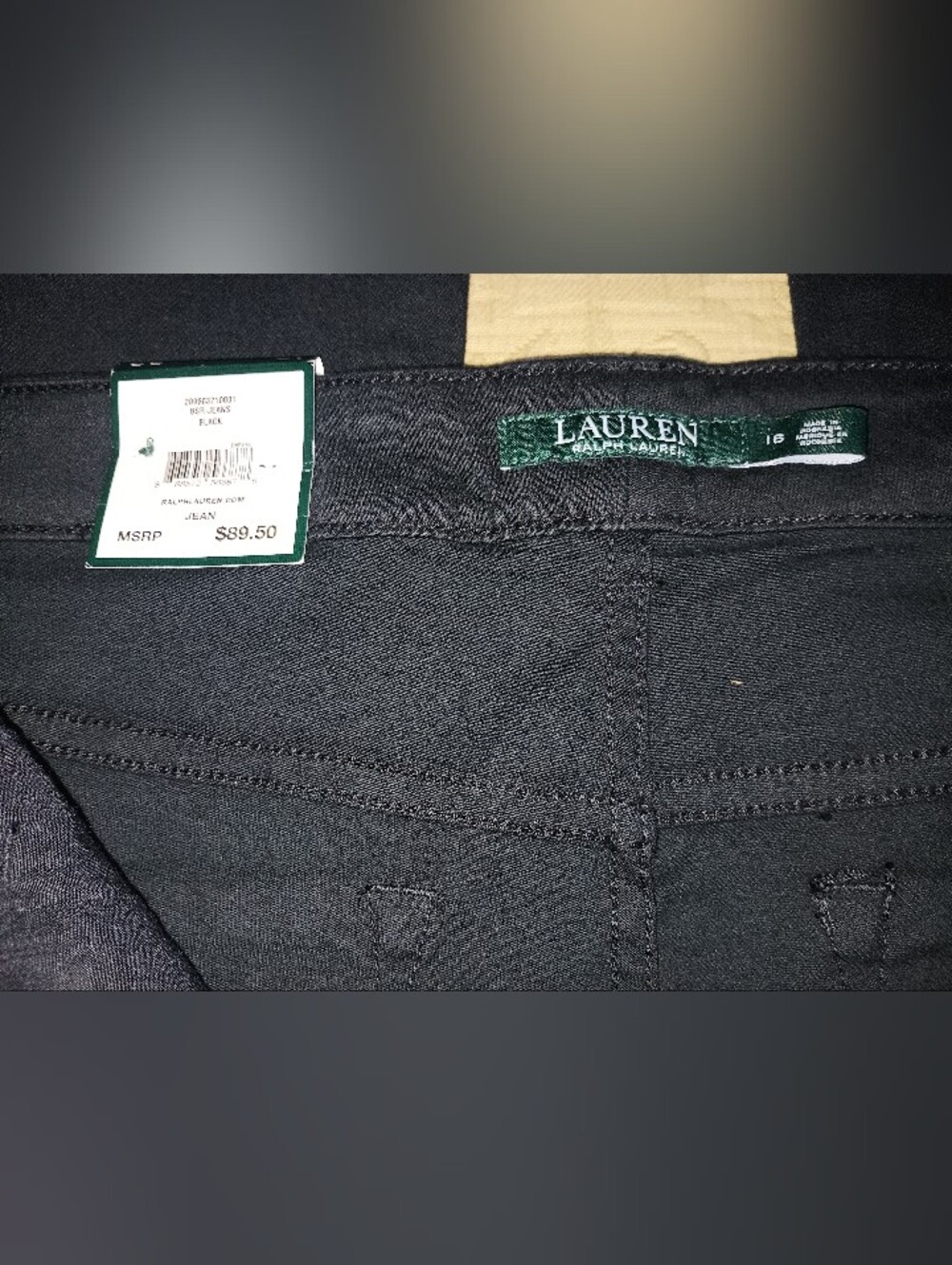 Lauren Ralph Lauren Straight Black Jeans SZ14-16 - Picture 2 of 7